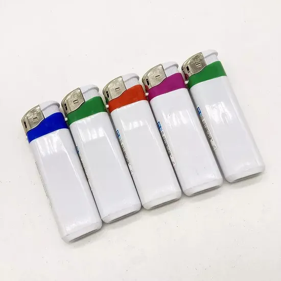 8.0cm Refillable Wind-Proof Electronic Plastic Lighter Solid Color